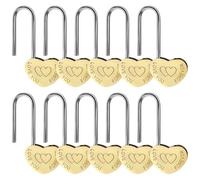 Serrature in rame, 10 pezzi, 5 cm, a forma di cuore, con incisione per anniversario e viaggio, ideali per coppie