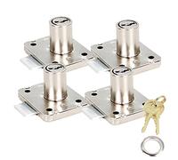 Serrature per armadietti di sicurezza, set di 4 serrature a camma per cassetti da 42 * 35 mm, con chiavi diverse per mobili per ufficio, archivi, cassetta delle lettere, casa
