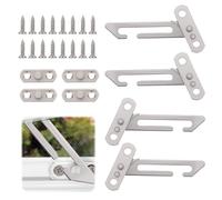Serrature per finestre, 2 paia di limitatori per finestre per bambini in UPVC, limitatori di apertura della finestra, chiusura di sicurezza per finestre a sinistra e destra, in acciaio inox, per