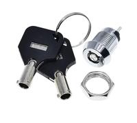 Serrature per mobili, 2 pezzi 12-30mm Interruttore di blocco dell'ascensore a chiave tubolare for porta Cassetta postale Armadio(12mm)