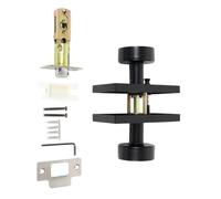 Serrature Per Porte D'ingresso Nere Opache Set Hardware in Lega Installazione Da 15 Minuti Pulsante Interno Rotante Meccanismo Sicurezza Installazione Semplice Maniglia Per Porta Con