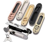 Serrature per porte interne europee, serratura a gancio per porta scorrevole da cucina, serratura maniglia per porta del bagno, serrature invisibili, 1 pezzo (Silver 1)