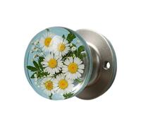 Serrature per porte per camera da - 4,8 cm pomello in resina epossidica rotonda retrò, pomello decorativo vintage per porta privacy, elegante maniglia floreale per interni