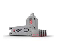 Lindy 40450 Bloccaporte + chiave USB tipo A Rosa Acrilonitrile butadiene stirene