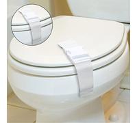 Serrature per WC a prova di bambino, confezione da 2, robuste chiusure di sicurezza per bambini, animali domestici, cani, facili da installare e adatte alla maggior parte dei servizi igienici (bianco)