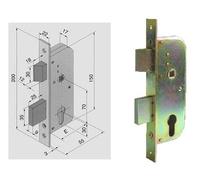 SERRATURE WELKA SENZA CILINDRO PER CANCELLI E PORTE IN FERRO ART.06130000