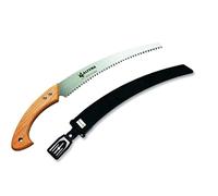 Serrucho modelo curvo con mango de madera. Hoja dentado japonés tratado con funda. Longitud 330/13".