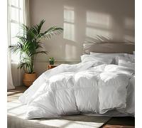 Serta Goose Feather Down Fiber Cotton Comforter Twin Size - 100% Cotton Duvet Insert - Hotel Luxury Hypoallergenic Bedding Comforter Extra Warmth 68 x 90 Inch White