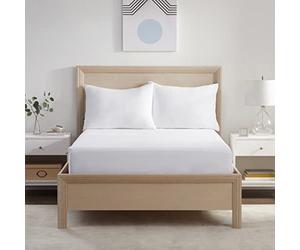 Serta Power Chill Full Size Waterproof Mattress Cover, Soft and Breathable Cooling Mattress Protector, 15" Elastic Deep Pocket for Secure Fit, White