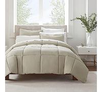 Serta Simply Clean - Set copripiumino ultra morbido, ipoallergenico, 3 pezzi, per letto matrimoniale/matrimoniale, colore: cachi