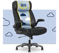 Serta Torrington Sedia da ufficio grande e alta con braccioli imbottiti ribaltabili, tecnologia comfort coils ultra confortevole, sedia da scrivania moderna in poliuretano di alta qualità