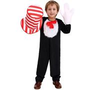 SERTAS World Book Day, tuta nera con guanti e cappello a righe (XL)