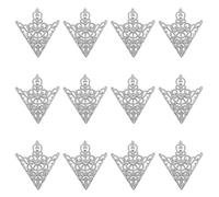 Sertay 12 Pezzi Spilla Fibbia Triangolo, Triangolo Camicia Colletto Perno, Spille Accessori Palazzo Retrò, Adatto per San Valentino, Festa della Mamma, Festa Degli Insegnanti, Natale (Argento)