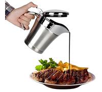 Sertay Brocca Salsa Coperchio Inossidabile, Salsiera Coperchio Incernierato, Salsiera Acciaio Inossidabile, Brocca Salsa Acciaio Inossidabile, Brocca Salsa Doppia Parete, per Servire Salse (450ml)