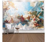 Sertiony Arazzo decorativo per camera da letto, motivo: Gesù, 152 x 127 cm, dipinto a soffitto con Parigi Francia nella stanza di Ercole del castello reale Versailles, arazzo da parete blu da