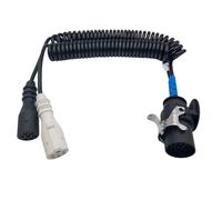 SERTPLAS Avvolgitore elettrico | Cavo a spirale adattatore 15 poli su 2 x 7 poli | 24 Volt - adatto per camion | veicoli trattori | NFZ | rimorchi | rimorchi | camion | rimorchi | rimorchi | rimorchi