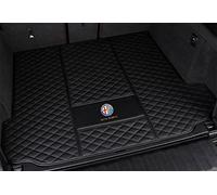 SERTUV Auto Tappetini Bagagliaio, per Alfa Romeo Stelvio 2017-2022 2023 Personalizzazione Dell'auto Coverage Pelle Vasca Baule Protezione Accessori,Blackstyle-Noslide