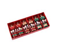 SERUCARY 6 Pezzi Decorazione Natalizia da Appendere Ornamento in Bosso Cavallo da Giostra Accessori Multifunzionali da Appendere Facile da Usare Adatto per Reg, Rosso Oro Verde