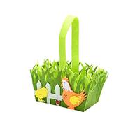 SERUCARY Bellissimo Cestino Regalo di Pasqua con Manico per Bambini, in Tessuto Non Tessuto, Ideale per Riporre Giocattoli E Come per Feste di Pasqu, Gallina arancione, Taglia unica bambino