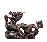 SERUCARY Drago in Legno Creativo Statuina | Stile Cinese, Statuetta di Drago, Artigianale, per Ingresso, 38CM