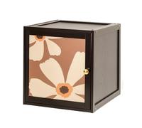SERUCARY Mobile in Legno con Pannello Frontale Paglia Decorativo Mobile Modulare Impilabile Moderno Armadio per Soggiorno, style to 2, Nero