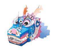 SERUCARY Set per Lavoretti con La Testa di Drago, Materiale per Lavoretti di Carta, Design Educativo per Lo Sviluppo del Bambino E Le attività Domestiche, Blu
