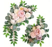 SERUCARY Wedding Arch Background Fiori per Arco Nuziale Ghirlanda Floreale Cornice Cerimonia Decorazione Matrimonio con Rose Sovrapposte E Foglie Traenti, Rosa