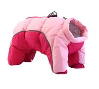 SERUMY Vestiti Per Cani Vestiti Per Cani Da Compagnia Invernale Per Cani Di Piccola Taglia Abbigliamento Da Cucciolo Riflettente Caldo Costume Da Bulldog Francese Cappotto Medio Per Chihuahua-Pink,Xxl