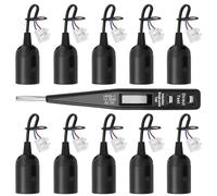 Seruno 10 Pezzi Portalampada E27, Portalampada E27 con Cavo - E 27 Lampadina Porta Lampada per Bottiglia Porta Lampada E 27 con Cavo,Tester di Tensione