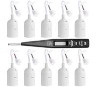 Seruno 10 Pezzi Portalampada E27, Portalampada E27 con Cavo - Porta Lampadina Porta Lampada per Bottiglia Porta Lampada E 27 con Cavo,Tester di Tensione