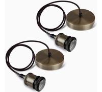 Seruno Lampada a Sospensione da Soffitto, Portalampada E27 Vintage con Cavo Intrecciato, Porta Lampada per Cucina, Bar e Home DIY, Compatibile con Lampadari E27, 2 Pezzi