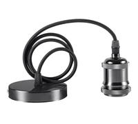 Seruno Lampada a Sospensione da Soffitto,Portalampada E27 Vintage con Cavo Intrecciato, Porta Lampada da Soffitto per Cucina, Bar e Home DIY,Compatibile con Lampadari e Portalampade E27，Nero