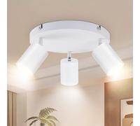 Seruno X 3 Faretti da Soffitto Orientabili GU10 Bianco Opaco, Faretti Rotanti Rotondi Industriali, Faretto Metallico Moderno per Cucina Corridoio Camera (Senza Lampadine)