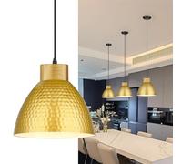 Seruno X Lampadario a Sospensione Vintage, Lampade a Sospensione E27 in Oro Metallo, 140CM Altezza Massima Regolabile, 26CM Base Retrò Lampada da Soffitto per Camera da Letto, Cucina, Sala da Pranzo