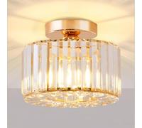 Seruno X Lampadario Moderno in Cristallo, Plafoniera Oro con Paralume in Vetro, Plafoniera a Semi-incasso E27 per Soggiorno, Camera da Letto, Cucina, Sala da Pranzo, Corridoio, Bagno, Ingresso