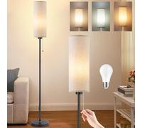 Seruno X Lampade da Terra per Soggiorno, Dimmerabile Moderna da Tavolo a LED, 3 Temperature di Colore, Lampada da Terra Lino da 135 cm, Incluso LED Lampadina 9W regolabili per Camera da Letto