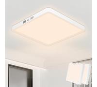 Seruno X Plafoniera Soffitto 18W 1800LM 3000K, IP44 Lampada LED Soffitto impermeabile Quadrata Sottile Plafoniera LED Soffitto Bianco Caldo Ø22CM per Soggiorno Cucina Bagno Cameretta Seminterrato