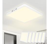 Seruno X Plafoniera Soffitto 18W 1800LM 4500K IP44 Lampada LED Soffitto impermeabile Quadrata Sottile Plafoniera LED Soffitto Bianco Neutro Ø22CM per Soggiorno Cucina Bagno Cameretta Seminterrato