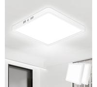 Seruno X Plafoniera Soffitto 18W 1800LM 6500K IP44 Lampada LED Soffitto impermeabile Quadrata Sottile Plafoniera LED Soffitto Bianco Freddo Ø22CM per Soggiorno Cucina Bagno Cameretta Seminterrato