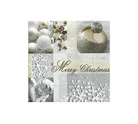 SERV.LUNCH CHRISTMAS IN SILVER 33x33cm. -20u.-