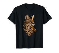 Serval Illuminato lateralmente tra Pietre di Bronzo Maglietta
