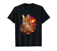 Serval in Un Orizzonte del Canyon ardente Maglietta