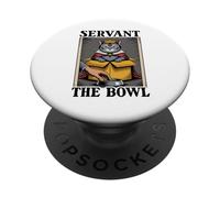 Servant The Bowl Cat Lover, gatto in scatola divertente PopSockets PopGrip Adesivo