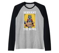 Servant The Bowl, Ciotola per Cibo a Forma di Gatto, Divertente Maglia con Maniche Raglan