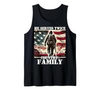 Serve due volte Paese & Famiglia Militare Veterano Padre Papà Canotta