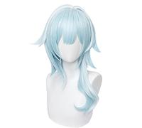 Servelove Parrucca Cosplay Personaggi del Gioco Blu Capelli Corti Ondulati Costume Parrucche Unisex Anime Play Halloween Festa di Natale