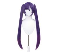 Servelove Parrucca lunga e dritta viola per personaggio del gioco Cosplay parrucche personaggi costume parrucca unisex femminile applicare alla convention anime Halloween festa di Natale