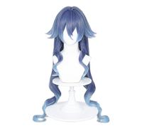 Servelove Parrucca per cosplay con personaggi del gioco, mix blu scuro, capelli lunghi ondulati, parrucca unisex per giochi anime, Halloween, festa di Natale