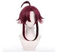 Servelove Parrucca per cosplay con personaggi del gioco rosso vino mix parrucca lunga parrucca unisex gioco anime Halloween festa di Natale
