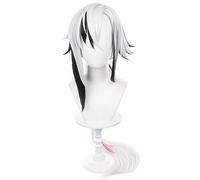 Servelove Parrucca per cosplay per personaggi del gioco bianco nero mix parrucca lunga parrucca unisex gioco anime Halloween festa di Natale
